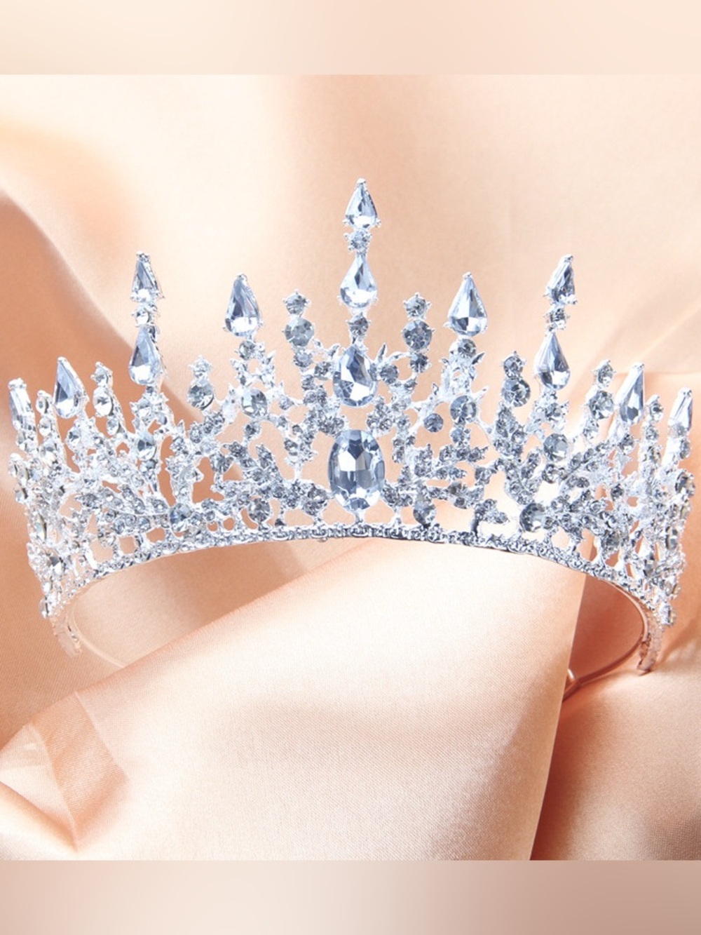 Elegant Silver Crystal Tiara Crown for Women